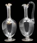 A Pair of Le Rosey Glass Carafes