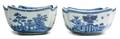 Two Lowestoft Porcelain Square Bowls
