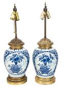 A Pair of Delft Earthenware Table Lamps