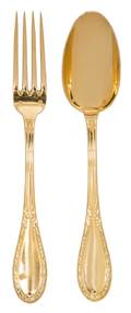 A Collection of French GoldPlated Flatware