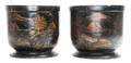 A Pair of Gilt Decorated Papier Mache Planters