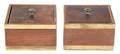 A Pair of English Brass Mounted Lidded Mahogany Boxes