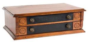 An American Carved and Stained Pine Box