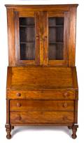 An American Country Style Pine Secretary Bookcase