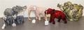 A Collection of Six Porcelain Elephant Figures