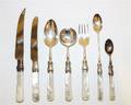 An English SilverPlate and MotherofPearl Flatware Service