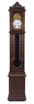 A Continental Walnut Tall Case Clock