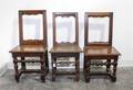Three Jacobean Oak Side Chairs