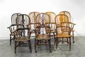An Assembled Set of Seven Windsor Style Armchairs