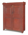 Pennsylvania painted pine and poplar jelly cupboard ca 1820