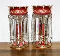 A Pair of Bohemian Glass Mantle Lustres