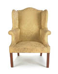 American Chippendale style walnut easy chair