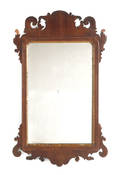 Queen Anne mahogany veneer mirror