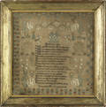 American silk on linen sampler wrought by