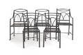 Five English wrought iron garden seats 19th c