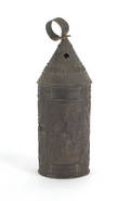 Punched tin candle lantern