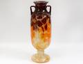 LARGE SCHNIEDER ART DECO DOUBLEHANDLED GLASS VASE