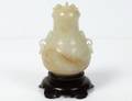 CHINESE ARCHAISTIC COVERED JADE VASE
