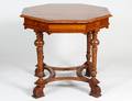 ENGLISH INLAID WALNUT OCTAGONAL CENTER TABLE