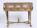 LOUIS XVI STYLE GLASS  GILT BRONZE CENTERPIECE