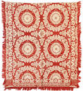 Pennsylvania red and white jacquard coverlet