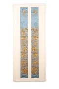 Chinese Hand Embroidered Gold Thread  Silk Panels