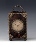 French silver mounted tortoise shell carriage clock 19th c