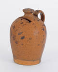 Pennsylvania redware jug bank 19th c