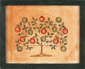 Contemporary oil on velvet tree of life theorem initialed  KMT 