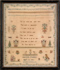 Silk on linen sampler dated 1801