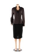 Three Piece St John Knit Ensemble Black  Brown