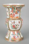 Chinese Kuform porcelain rose medallion vase 19th c