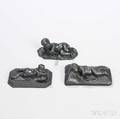 Three Wedgwood Black Basalt Babies