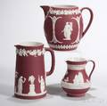 Three Wedgwood Crimson Jasper Dip Jugs