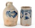 Two Pennsylvania cobalt decorated pieces of stoneware 19th c