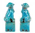 Pair of Chinese Blue Glazed Foo Dogs 20th C