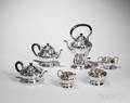 Sixpiece Arts and Crafts Sterling Silver Tea and Coffee Service