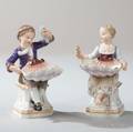 Two Meissen Porcelain Figural Salt Cellars