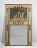 Louis XVstyle Trumeau Painted and Parcelgiltwood Mirror