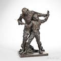 After Adrien Etienne Gaudez act France 18451902 Bronze Figure of a Sword Lesson