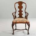 George III Walnut Shepherds Crook Armchair