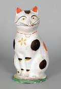 Fine seated chalkware cat 19th c