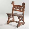 Continental Gothic Walnut Hall Seat
