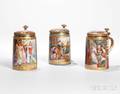 Three Royal Vienna Porcelain Steins