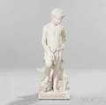 Continental School 19th Century Marble Sculpture of a Boy with a Goat