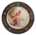 Vienna porcelain plate depicting a young maiden titled verso  Hero