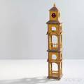Tramp Art Tower with Mustard Paint