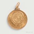 Mexican Twenty Pesos Gold Coin Mounted as a Pendant