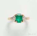 14kt Gold Emerald and Diamond Ring