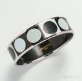 Hermes Black and White Polka Dot Enameled Bangle